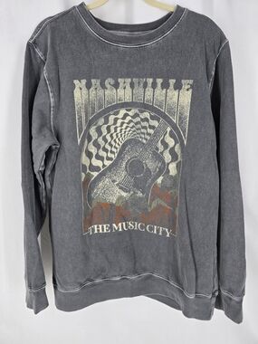 Nashville The Music City Graphic Sweatshirt - Grey